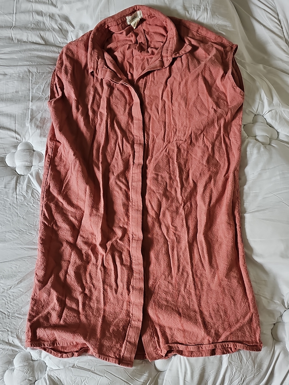 Sleeveless Red Button-Front Women's Shift Dress